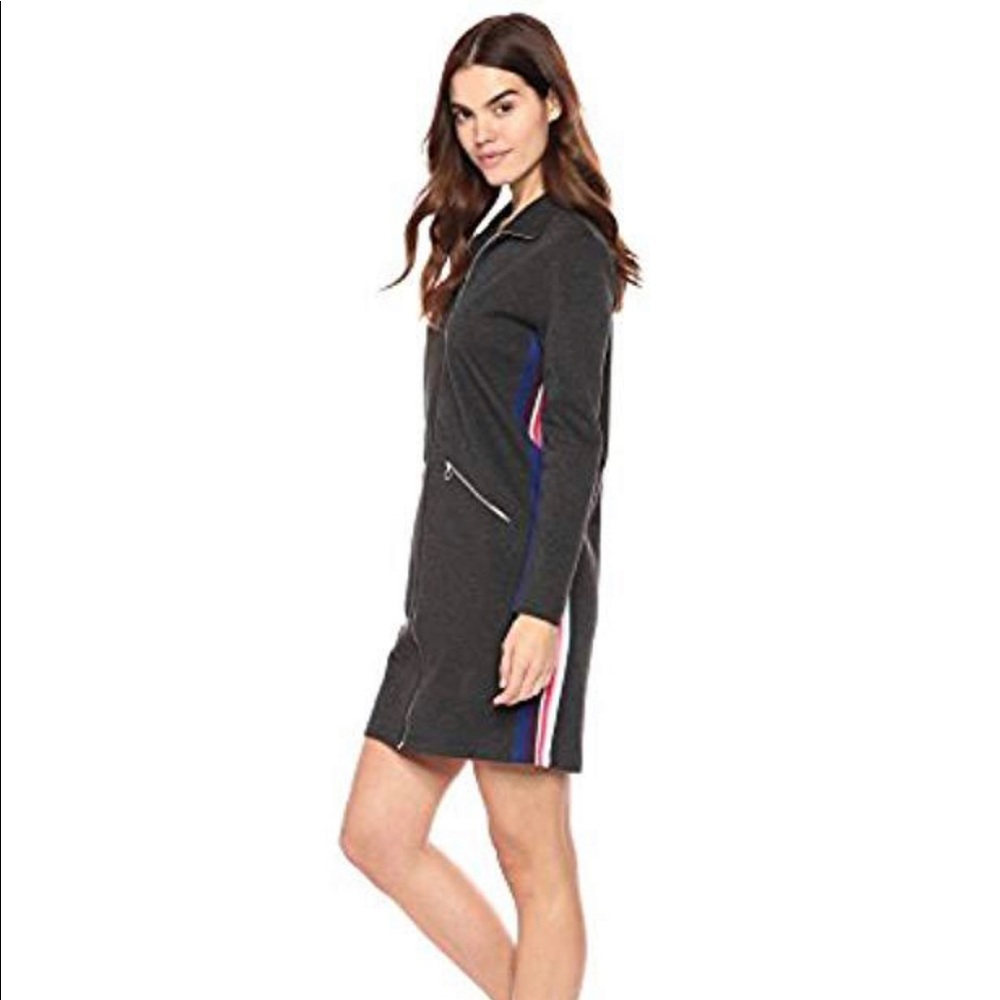 Lacoste Long Sleeve Interlock Pique Multicolor Stripe Dress